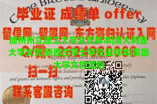 加州州立理工大学文凭样本|澳大利亚大学文凭|新西兰学士学位证样本|英国大学文凭定制