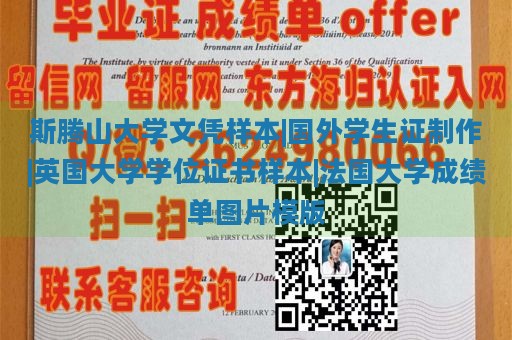 斯腾山大学文凭样本|国外学生证制作|英国大学学位证书样本|法国大学成绩单图片模版